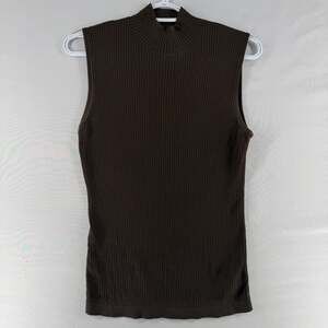0934 Ann Taylor Loft Sleeveless Ribbed Mock Neck Sweater Top